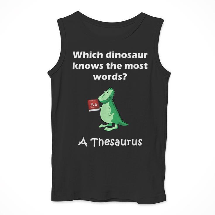 Dinosaur Thesaurus Grammar Joke Teacher Men Tank Top, funny design