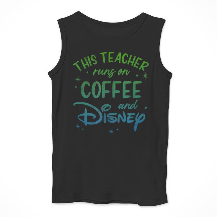 Disney This Teacher Runs On Coffee And Disney Gradient Logo Men Tank Top, funny design Disney This Teacher Runs On Coffee And Disney Gradient Logo Men Tank Top, funny design