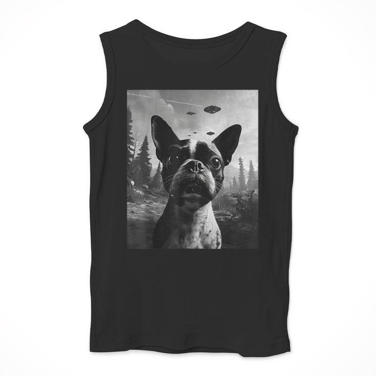 Dog Mom Dad Alien Selfie Boston Terrier UFO For Men Women Men Tank Top, Mom Gifts, Boston Terrier Dad Gifts, Boston Terrier Mom Gifts, funny design