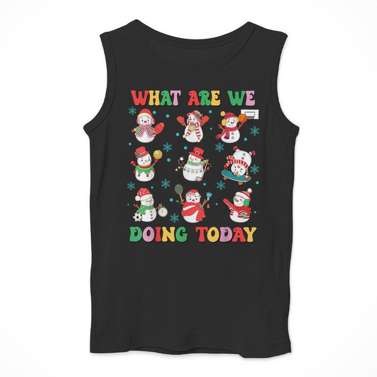 What Are We Doing Today PE Teacher Snowman Christmas Men Tank Top, Pe Teacher Gifts, funny design