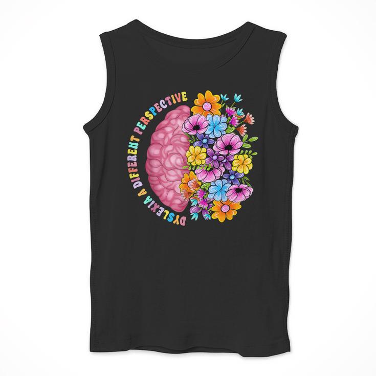 Dyslexia Different Perspective Reading Brain Floral Teacher Men Tank Top, funny design
