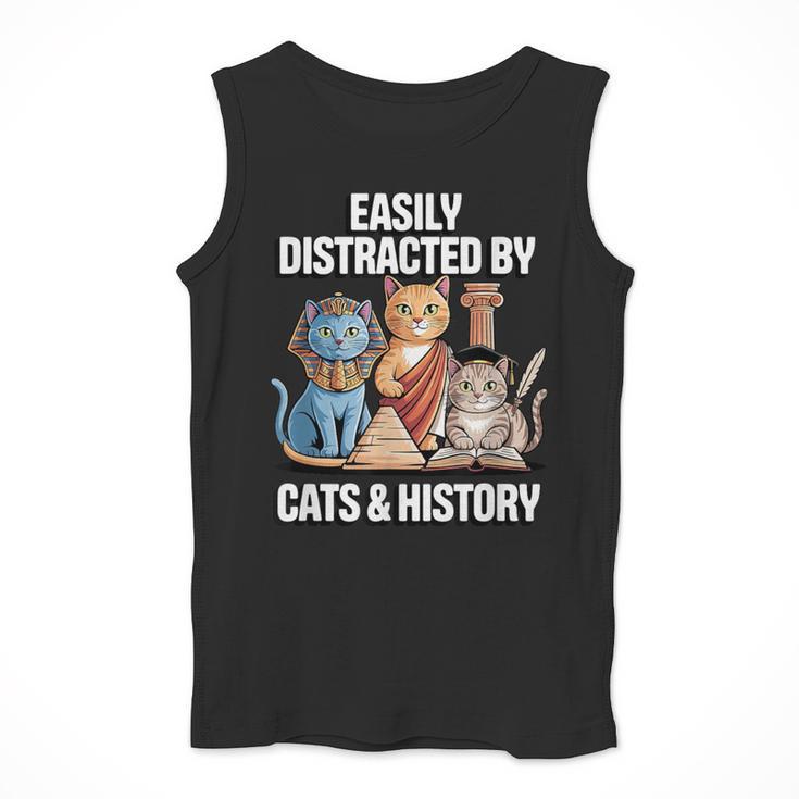 Easily Distracted By Cats & History Teacher Women Men Men Tank Top, History Teacher Gifts, funny design Easily Distracted By Cats & History Teacher Women Men Men Tank Top, History Teacher Gifts, funny design