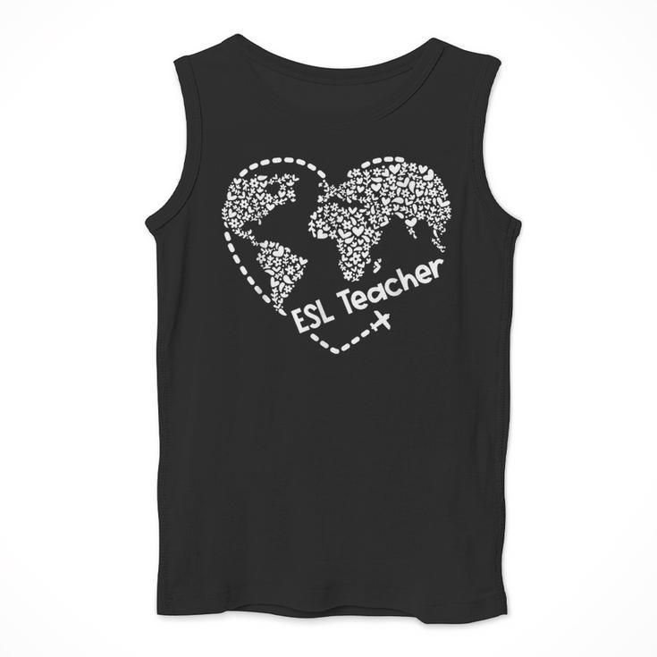 ESL Teacher ESOL Student Cute Heart Shape English Teacher Men Tank Top, Esl Teacher Gifts, English Teacher Gifts, funny design