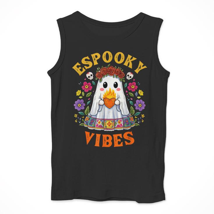 Espooky Vibes Spanish Mexican Halloween Ghost Teachers Men Tank Top, funny design