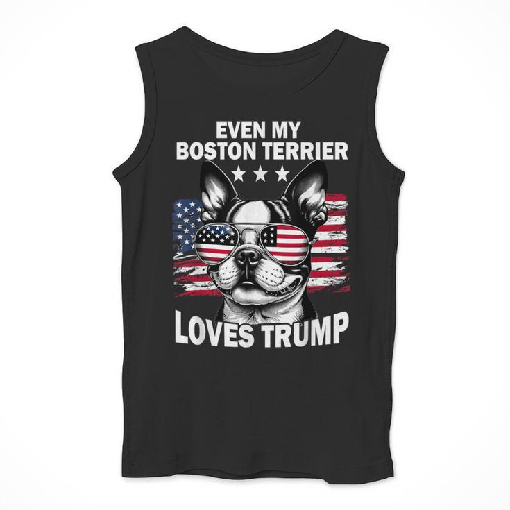 Even My Boston Terrier Loves Trump Trump Supporter Dog Lover Men Tank Top, funny design