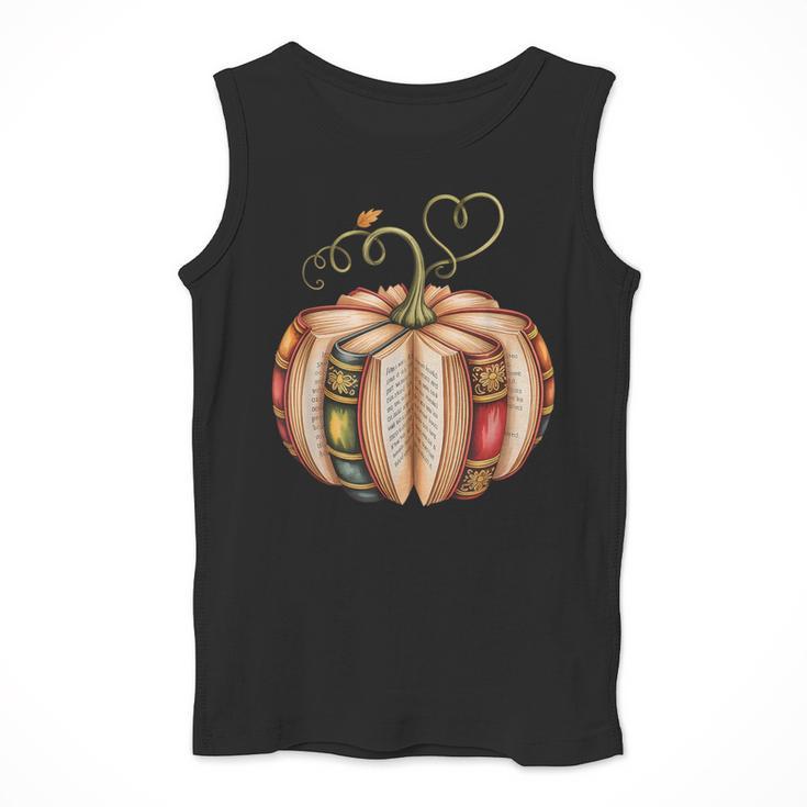 Fall Book Pumpkin Fall Librarians Bookworm Teachers Students Men Tank Top, funny design Fall Book Pumpkin Fall Librarians Bookworm Teachers Students Men Tank Top, funny design