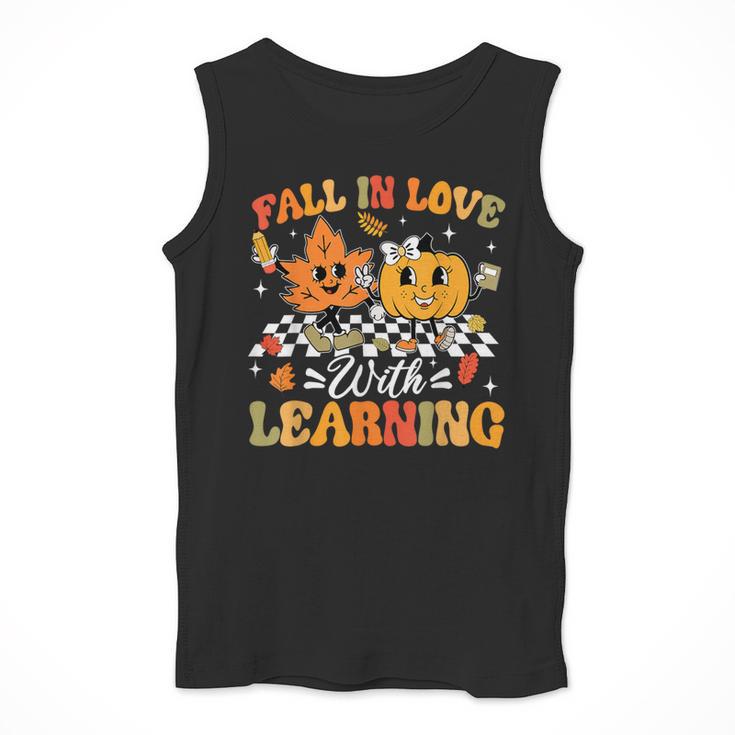 Fall In Love With Learning Fall Teacher Thanksgiving Retro Men Tank Top, funny design Fall In Love With Learning Fall Teacher Thanksgiving Retro Men Tank Top, funny design