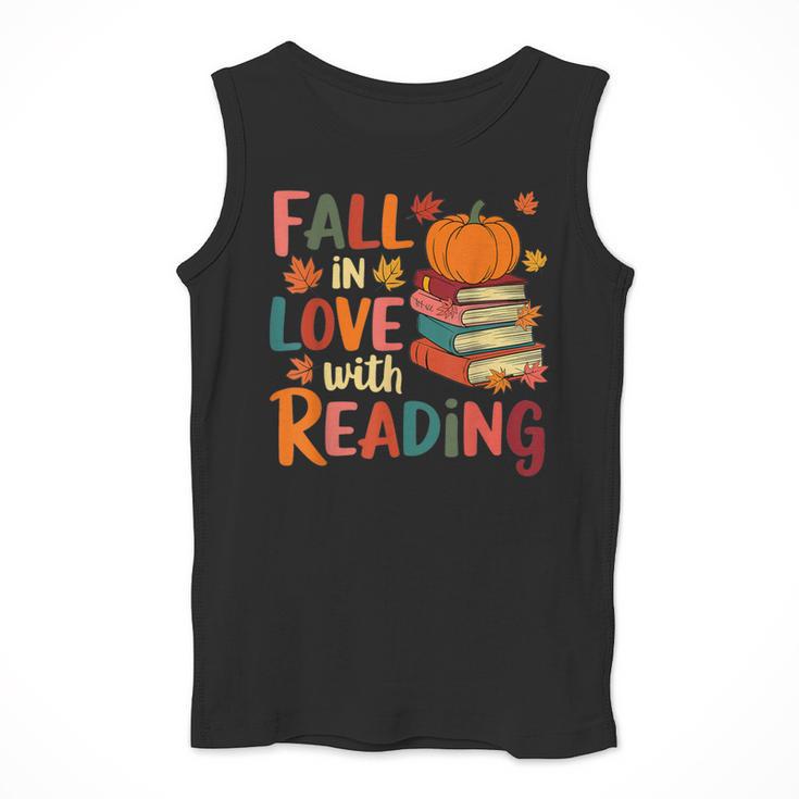 Fall In Love With Reading Autumn Thanksgiving Shirt Teacher Men Tank Top, funny design Fall In Love With Reading Autumn Thanksgiving Shirt Teacher Men Tank Top, funny design