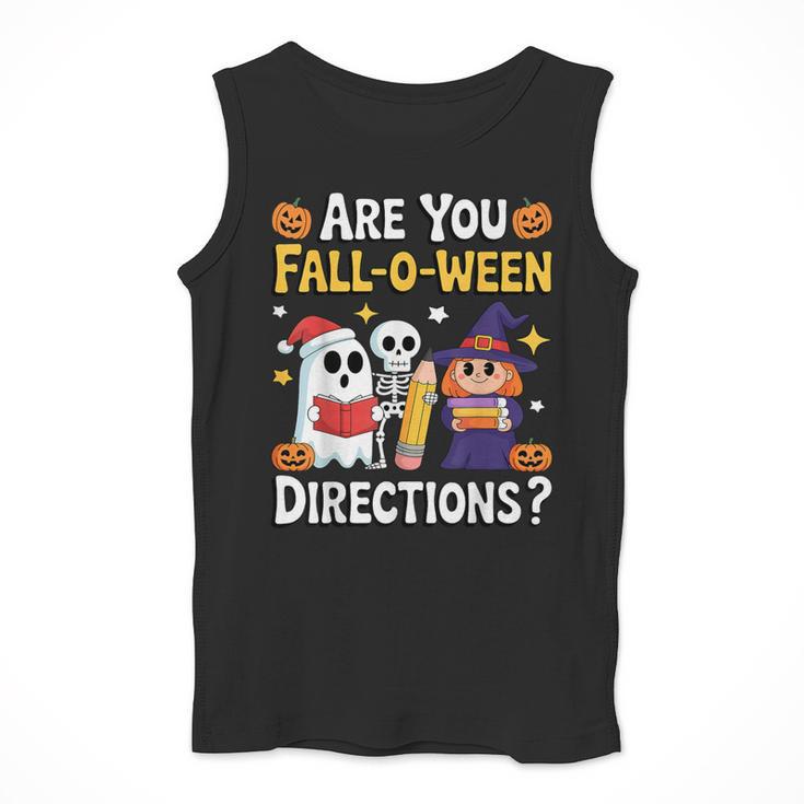 Are You Fall O Ween Directions Halloween Teacher Ghost Men Tank Top, funny design Are You Fall O Ween Directions Halloween Teacher Ghost Men Tank Top, funny design