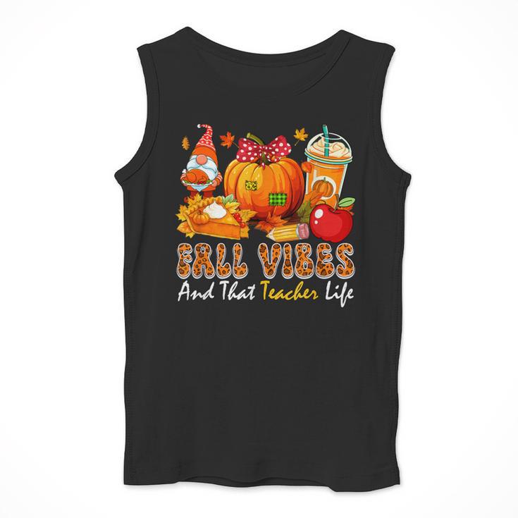 Fall Vibes Costume Teacher Thanksgiving Leopard Gnome Men Tank Top, funny design Fall Vibes Costume Teacher Thanksgiving Leopard Gnome Men Tank Top, funny design