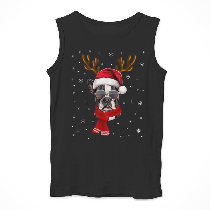 Family Matching Reindeer Xmas Boston Terrier Christmas Men Tank Top, Boston Terrier Christmas Gifts, funny design