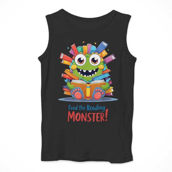 Feed The Reading Monster Halloween Teacher Men Tank Top, funny design Feed The Reading Monster Halloween Teacher Men Tank Top, funny design