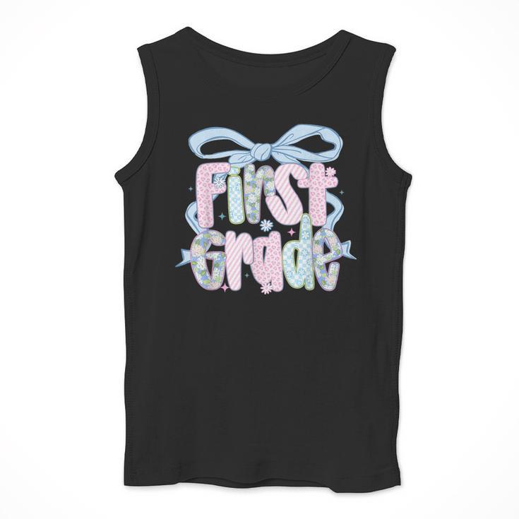 First Grade Coquette Bow Girls Teacher Team 1st Grade Squad Men Tank Top, First Grade Teacher Gifts, funny design