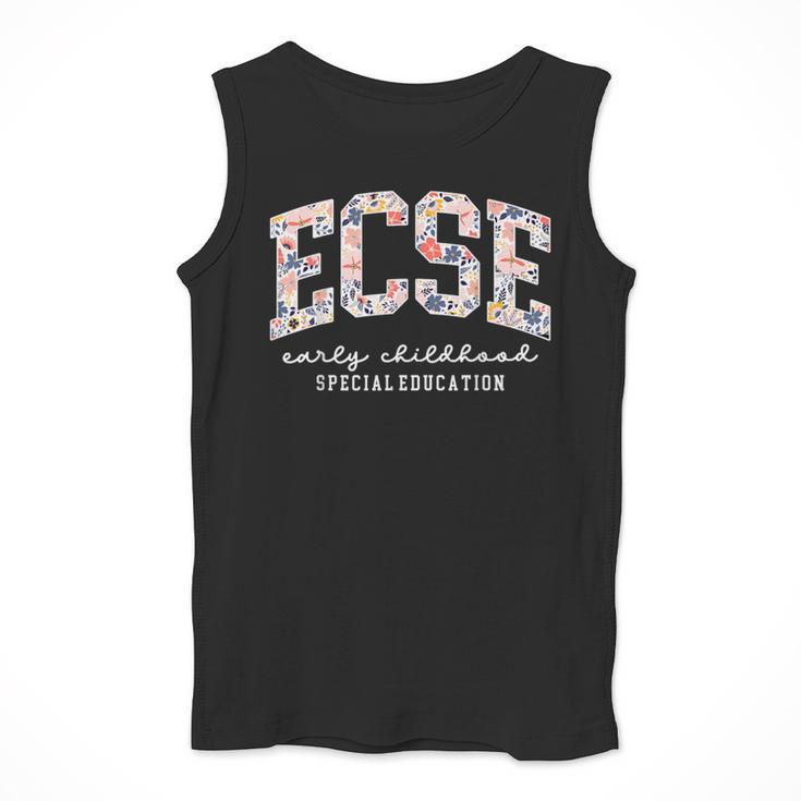 Floral ECSE Early Childhood Special Education SPED Teacher Men Tank Top, funny design
