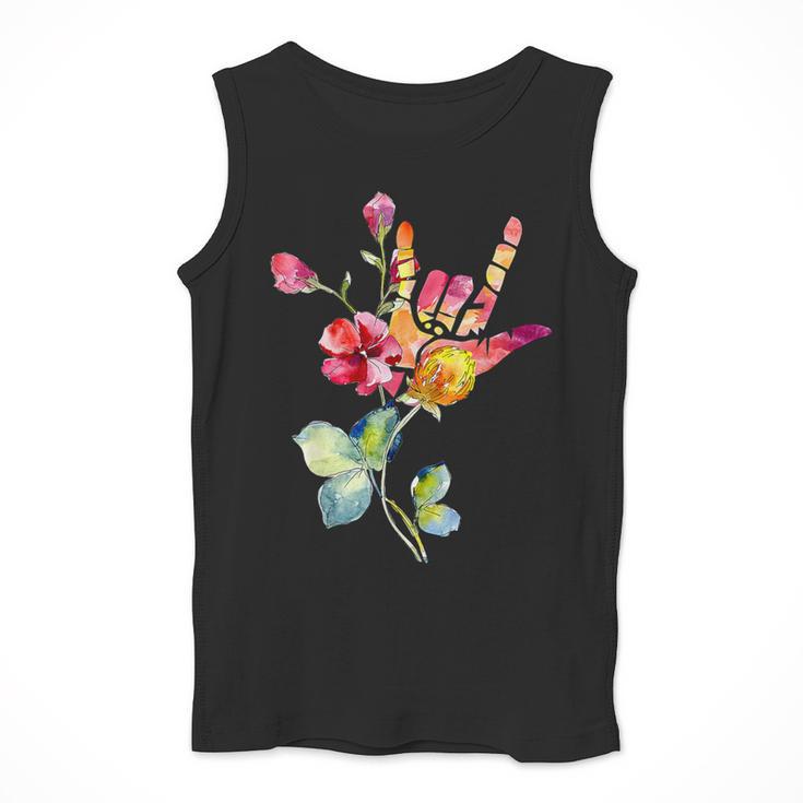 Flower American Sign Language ASL Teacher Teaching Deaf Men Tank Top, funny design Flower American Sign Language ASL Teacher Teaching Deaf Men Tank Top, funny design