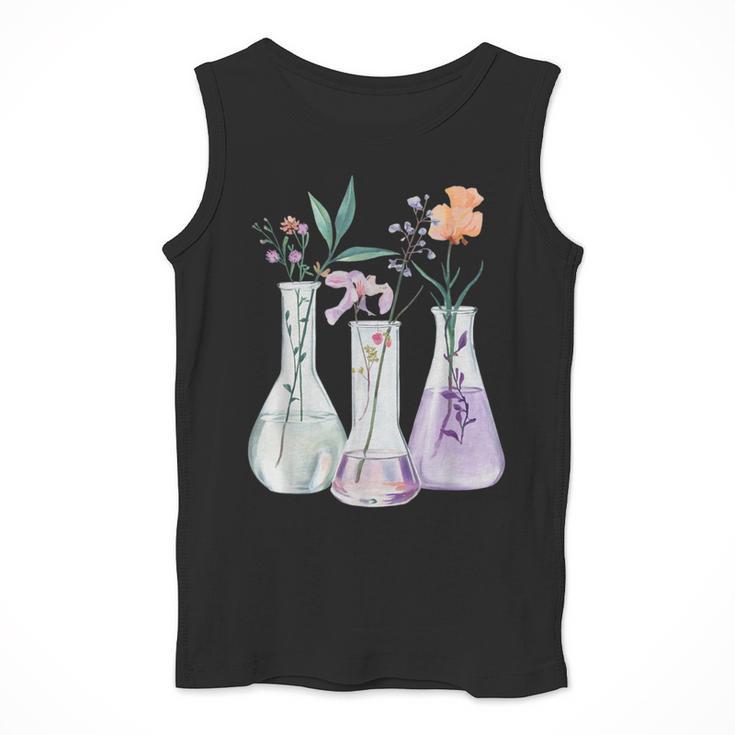 Flowers Test Tube Chemistry Student Science Teacher Women Men Tank Top, Science Teacher Gifts, funny design