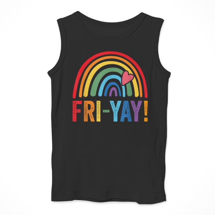 Fri-Yay Friyay Rainbow Colors Teacher Childrens Fun Designs Men Tank Top, funny design