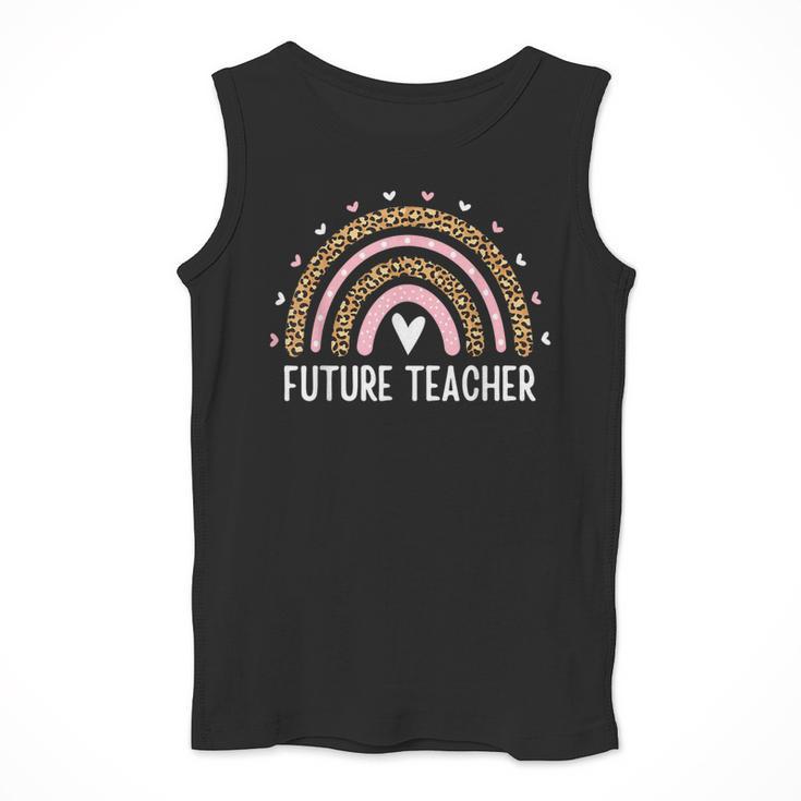 Future Teacher Kids Youth Girls Leopard Rainbow Women Men Tank Top, Future Teacher Gifts, funny design