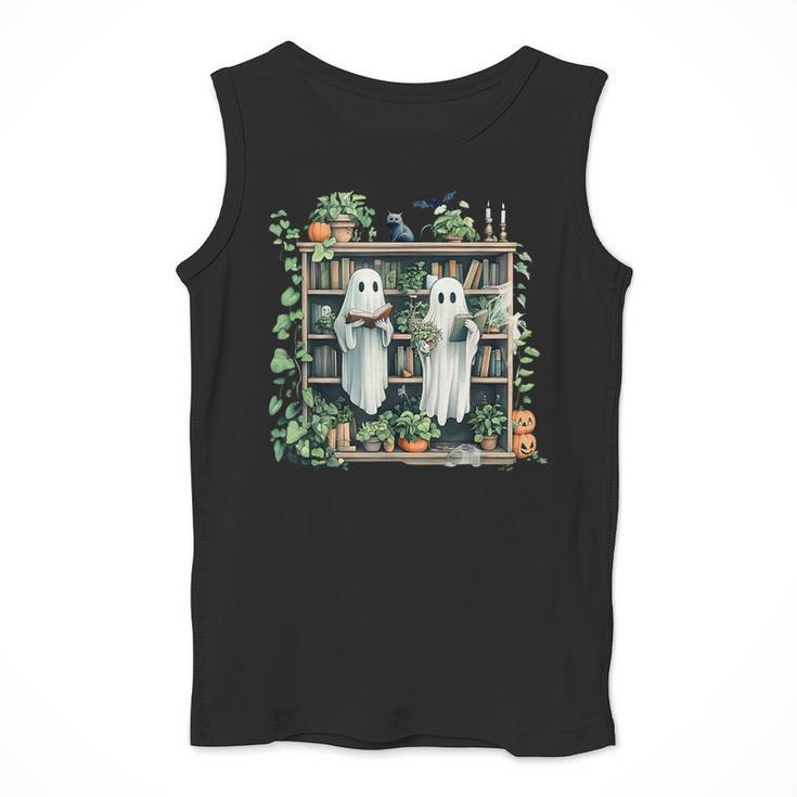 Ghost Plant Library Halloween Reading Books Teacher Vintage Men Tank Top, funny design Ghost Plant Library Halloween Reading Books Teacher Vintage Men Tank Top, funny design