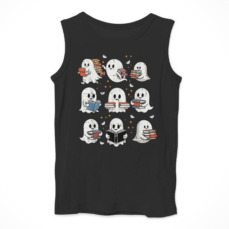 Ghosts With Books Library Halloween Men Women Kids Teacher Men Tank Top, funny design
