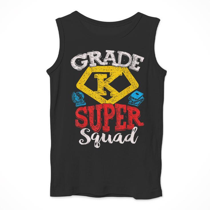 Grade K Super Squad Superhero Kindergarten Teacher Team Men Tank Top, Super Teacher Gifts, funny design