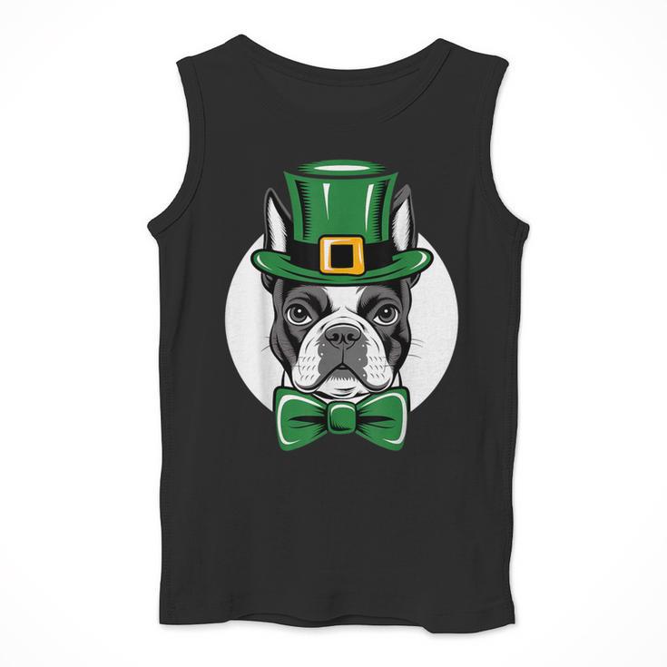 Green Boston Terrier Shamrock St Patricks Day Boston Terrier Men Tank Top, funny design