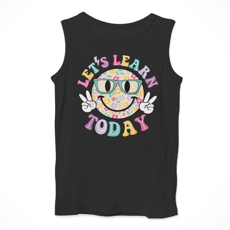 Groovy Retro Lets Learn Today Teacher Student Back To School Men Tank Top, Groovy Teacher Gifts, funny design