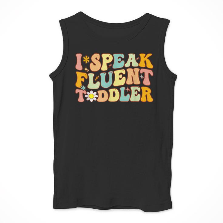 Groovy I Speak Fluent Toddler Daycare Provider Teacher Men Tank Top, Groovy Teacher Gifts, funny design
