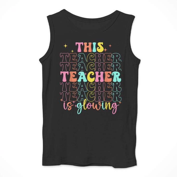 Groovy This Teacher Is Glowing Hello Summer End Of School Men Tank Top, Groovy Teacher Gifts, funny design Groovy This Teacher Is Glowing Hello Summer End Of School Men Tank Top, Groovy Teacher Gifts, funny design