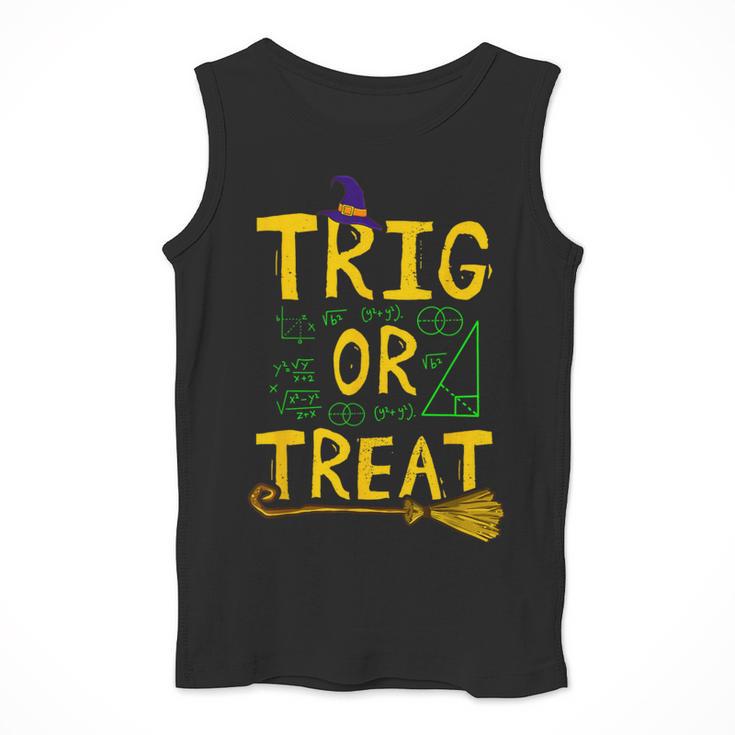 Halloween Math Teacher Trig Or Treat Student School College Men Tank Top, funny design