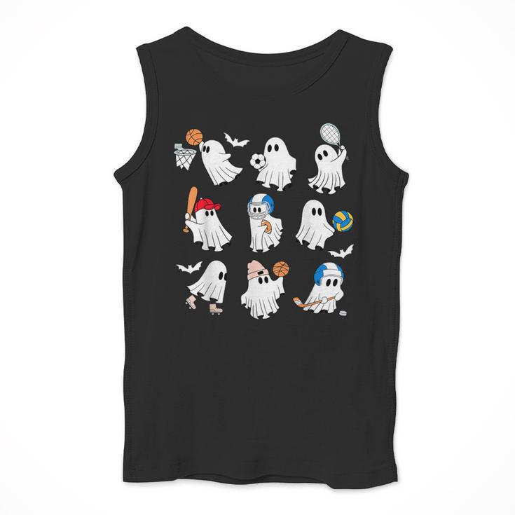Halloween PE Teacher Ghost Playing Soccer Football Baseball Men Tank Top, Pe Teacher Gifts, funny design