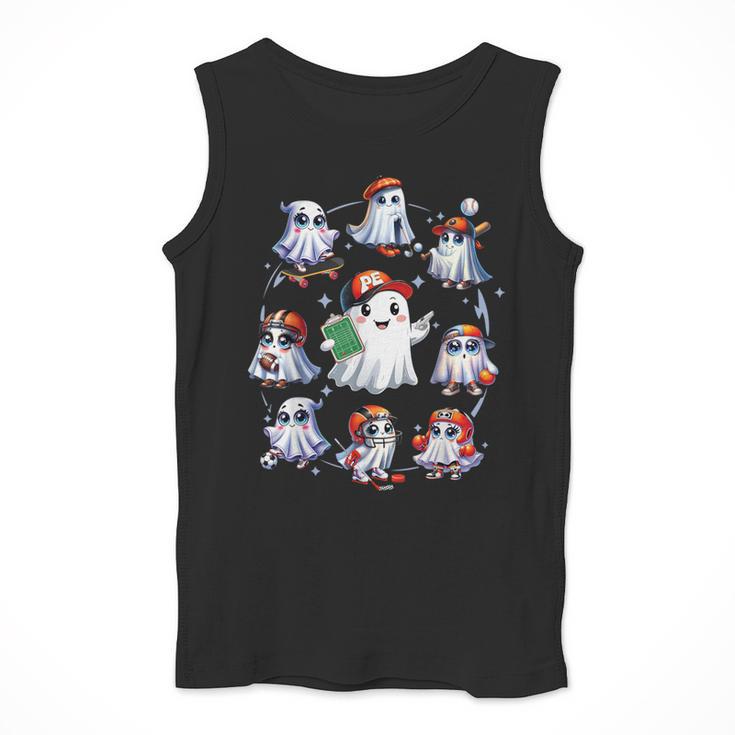 Halloween PE Teacher Ghost Playing Sports Physical Education Men Tank Top, Pe Teacher Gifts, funny design Halloween PE Teacher Ghost Playing Sports Physical Education Men Tank Top, Pe Teacher Gifts, funny design