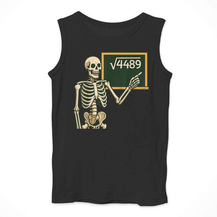 Halloween Skeleton 67 Meme Square Root 4489 Math Teacher Men Tank Top, funny design