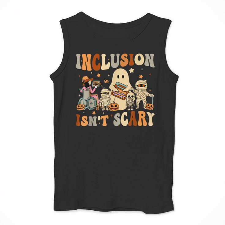 Halloween SLP Sped Teacher Groovy Inclusion Isn't Scary Men Tank Top, Groovy Teacher Gifts, funny design
