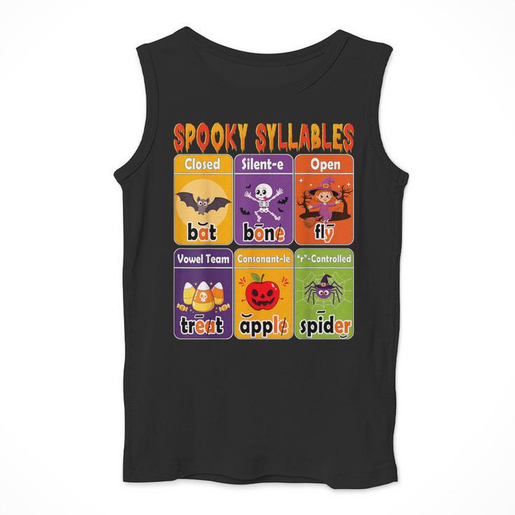 Halloween Spooky Syllable Types Teacher Educational Men Tank Top, funny design