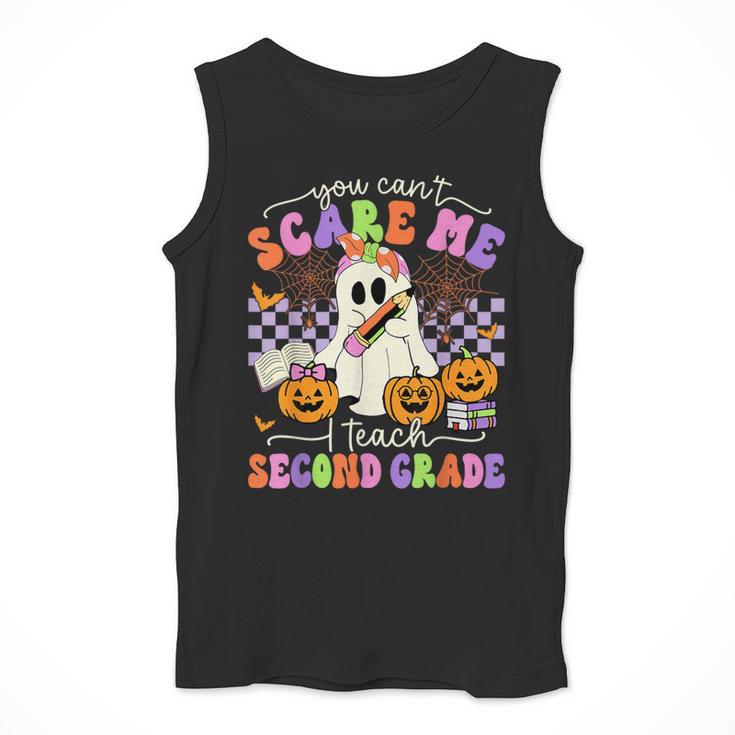 Halloween Teacher You Can't Scare Me I Teach Second Grade Men Tank Top, funny design