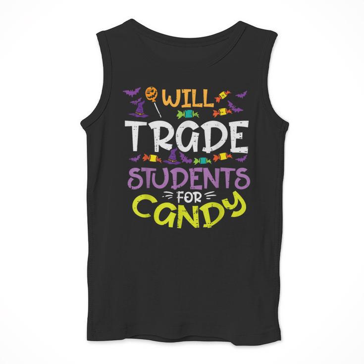 Halloween Teacher Will Trade Students For Candy Women Men Men Tank Top, funny design