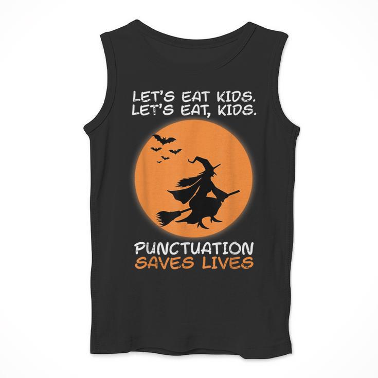 Halloween Teacher Witch Lets Eat Kids Punctuation Men Tank Top, funny design Halloween Teacher Witch Lets Eat Kids Punctuation Men Tank Top, funny design