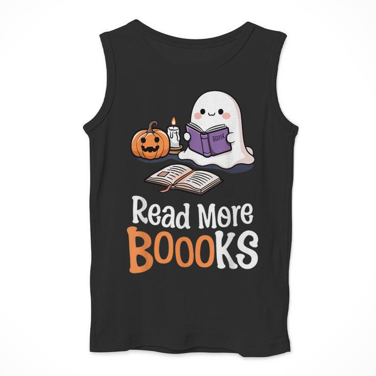 Halloween Teacher Women Cute Reading Ghost Read More Books Men Tank Top, funny design Halloween Teacher Women Cute Reading Ghost Read More Books Men Tank Top, funny design