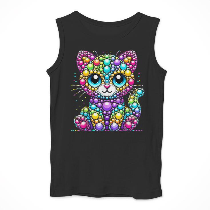 Happy Dot Day Colorful Polka Dot Cat Kitten Teachers Kids Men Tank Top, funny design