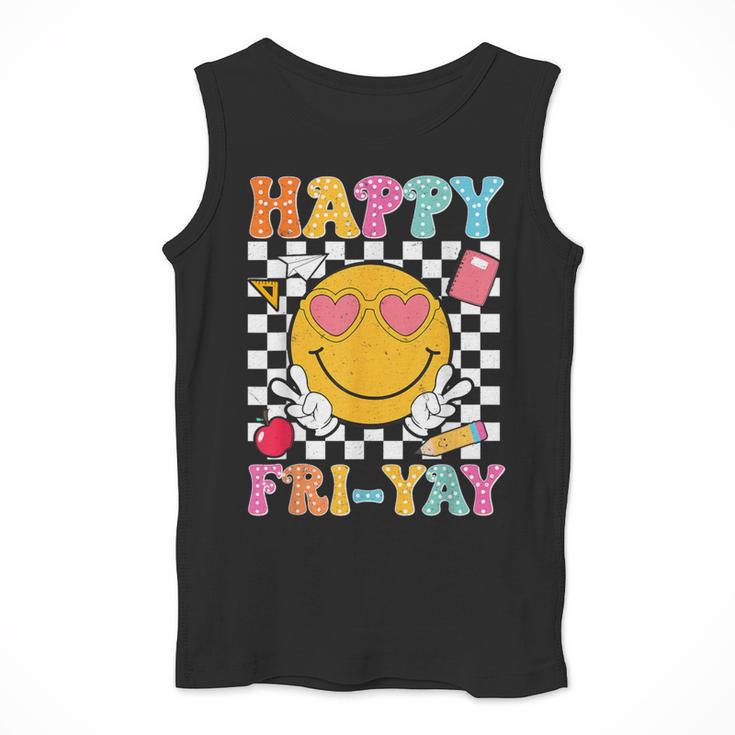 Happy Fri-Yay Groovy Teacher Friday Weekend Fri Yay Men Tank Top, Groovy Teacher Gifts, funny design