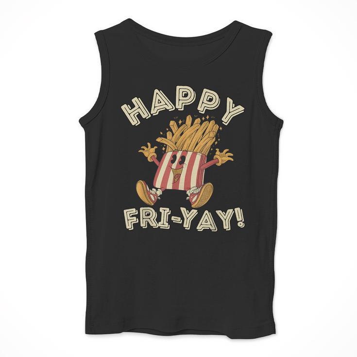 Happy Fri Yay Retro French Fries Friday Lovers Fun Teacher Men Tank Top, funny design Happy Fri Yay Retro French Fries Friday Lovers Fun Teacher Men Tank Top, funny design