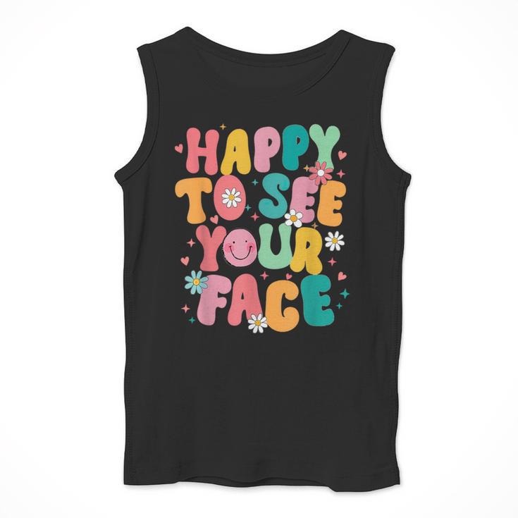 Happy To See Your Face Teacher Disco Ball Back To School Men Tank Top, funny design