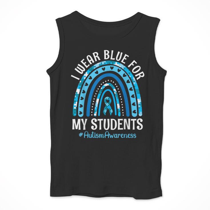 Happy Teacher I Wear Blue For My Students Autism Awareness Men Tank Top, funny design Happy Teacher I Wear Blue For My Students Autism Awareness Men Tank Top, funny design