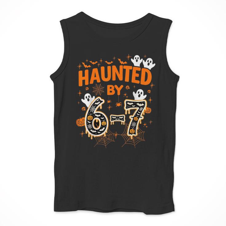 Haunted By 6-7 Halloween Math Teacher Joke Men Tank Top, funny design Haunted By 6-7 Halloween Math Teacher Joke Men Tank Top, funny design