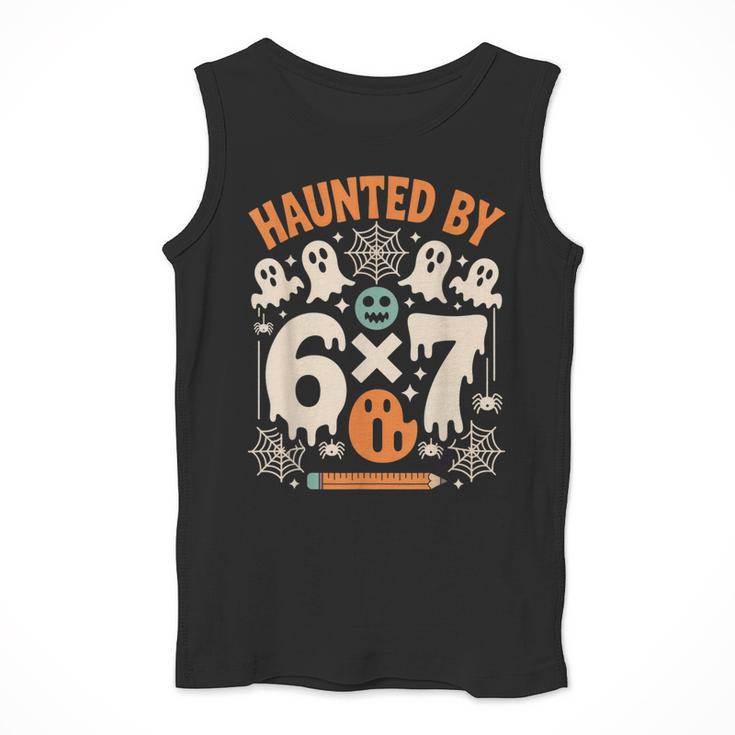 Haunted By 6x7 Math Teacher Halloween Pun Men Tank Top, funny design Haunted By 6x7 Math Teacher Halloween Pun Men Tank Top, funny design