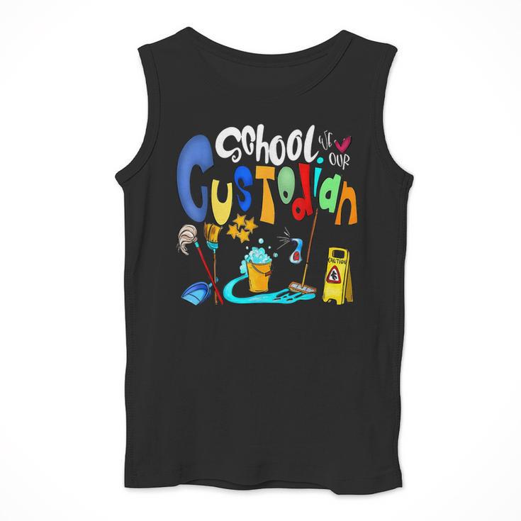 We Heart Love Our School Custodian For Teacher & Kids Men Tank Top, funny design We Heart Love Our School Custodian For Teacher & Kids Men Tank Top, funny design