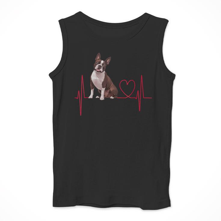 Heartbeat Boston Terrier Dog Men Tank Top, funny design