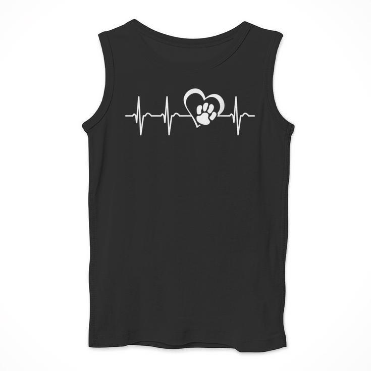 Heartbeat Dog Paw Men Tank Top, funny design