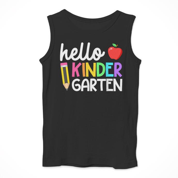 Hello Kindergarten Team Kinder Back To School Teacher Kids Men Tank Top, funny design